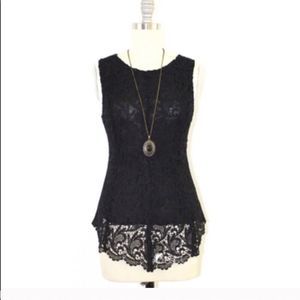 Black Crotchet Lace Top